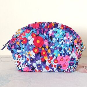 Vera Bradley Large Vibrant Floral Quilted Cosmetic Bag